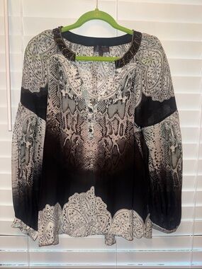 Hale Bob Blouse- Med- gorgeous beading